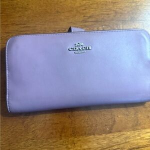 Coach Skinny Lavender Leather Wallet